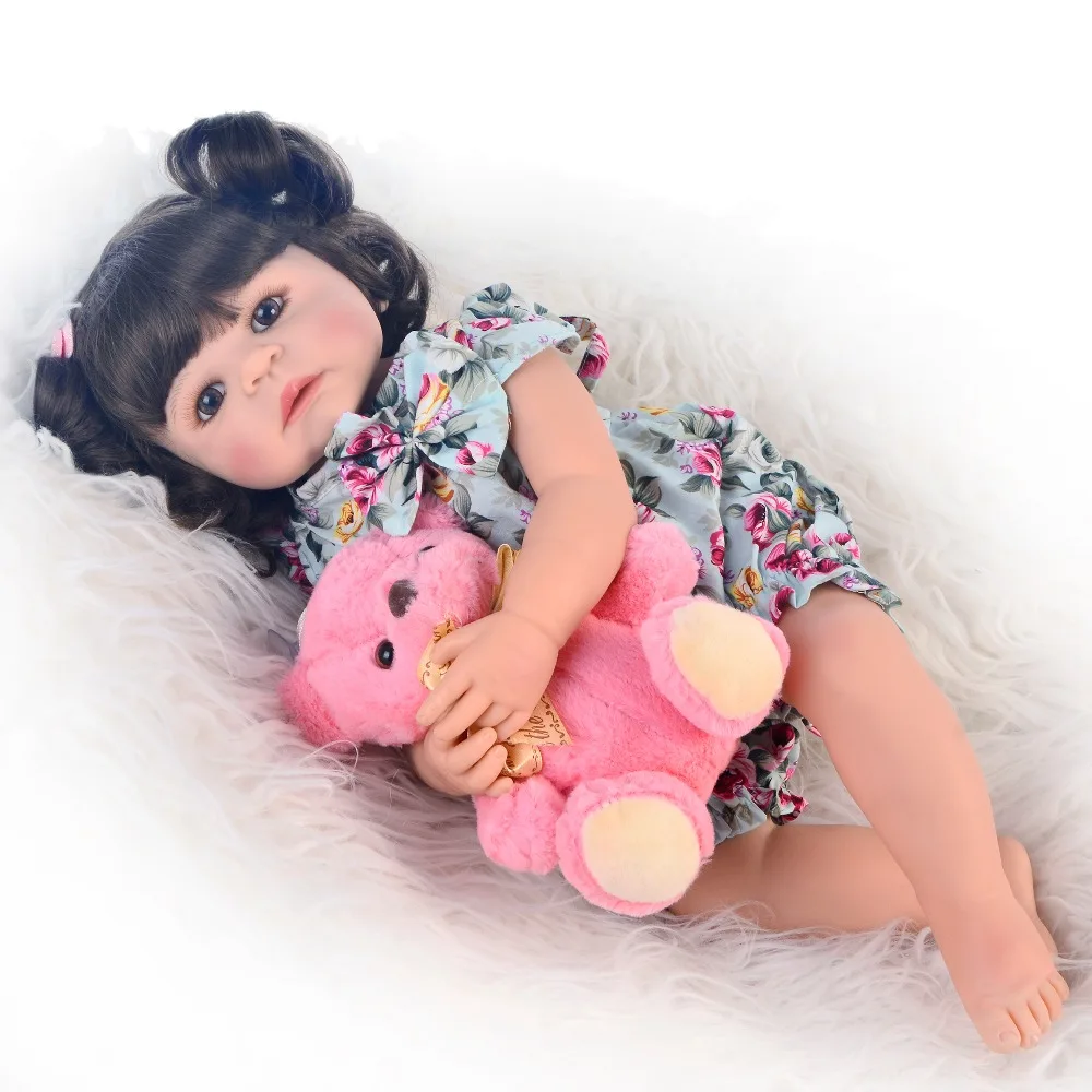 Новый дизайн 22 &quot55 см Reborn baby girl полностью силиконовые куклы реалистичные как