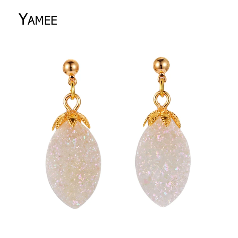 Druzy titanium electroplated gold bangles