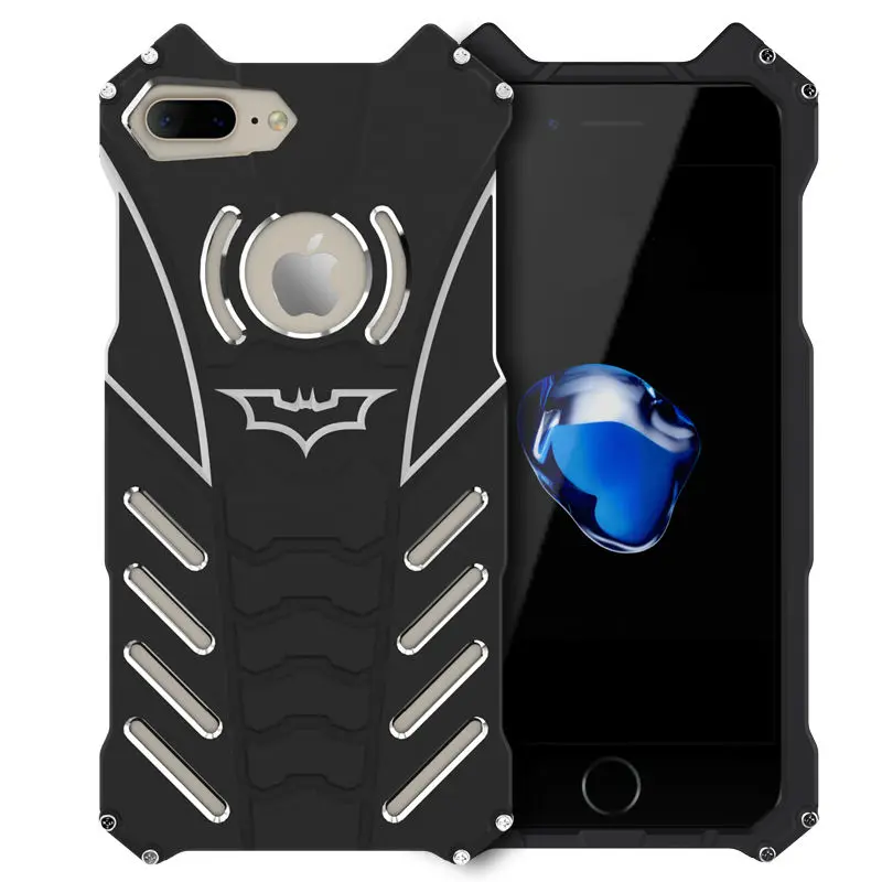 

R-Just Batman Metal Case For iPhone 6 6S 7 Plus SE 5C Back Cover Case Shockproof Aluminum Protect Shell Stand Phone Accessories