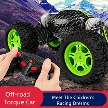 Подарок для мальчика пульт дистанционного управления беговой трюк гоночный автомобиль 15 минут 4WD высокоскоростной двухсторонний торсионный деформация RC подвижная автомобильная