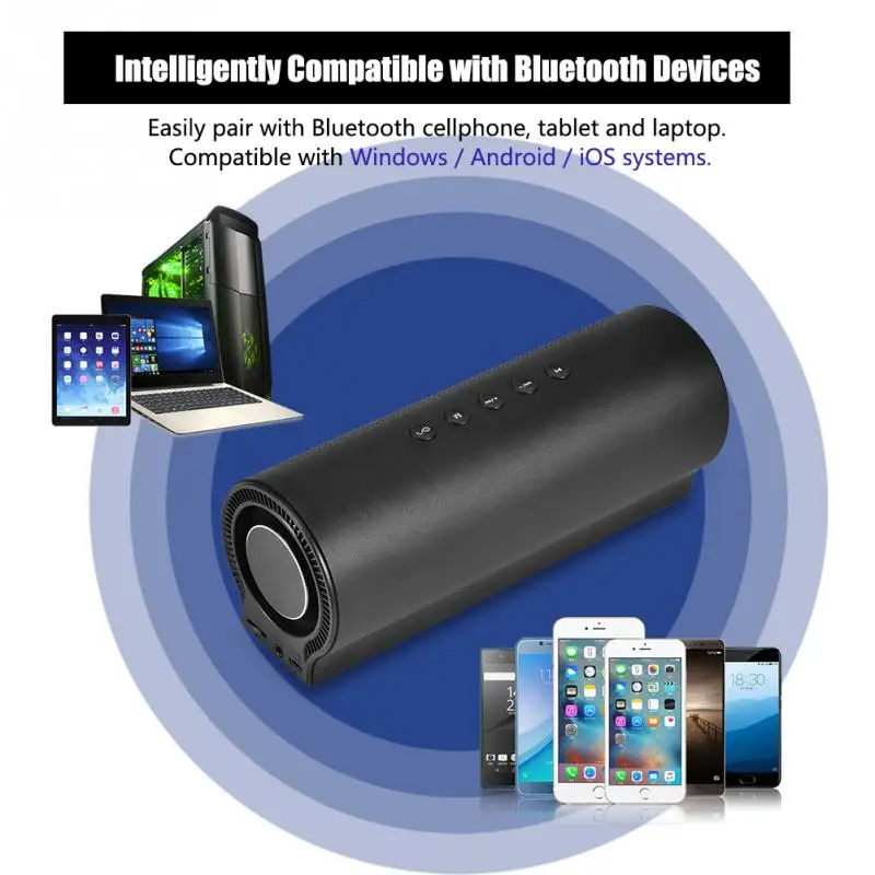

VBESTLIFE Wireless Bluetooth Speaker Stereo Loudspeaker Chinese English Voice Prompt Portable Speaker TF Card 3.5mm Hands-free