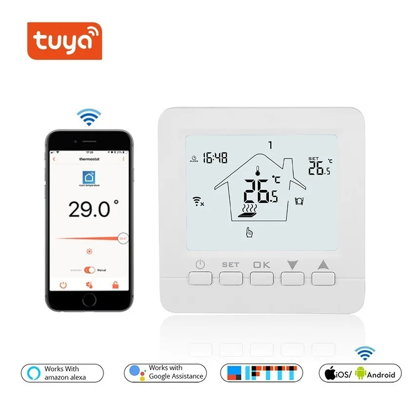 Термостат для 3А водо-и газового котла Напольное отопление wifi термостат для 16А Электрический подогреватель полов умный цифровой термостат