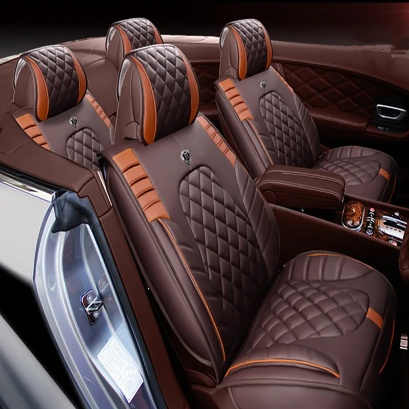 Schwarz Effekt 3D Sitzbezüge für BMW SERIE 5 5er Autositzbezug VORNE