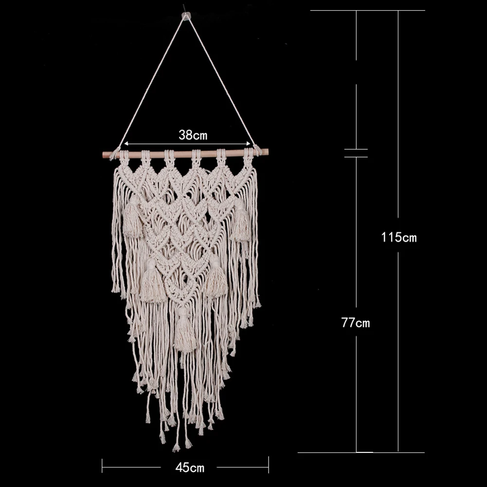 Домашний гобелен-богемный стиль макраме ручной работы вязаный кулон настенный подвесной декор для гостиной спальни