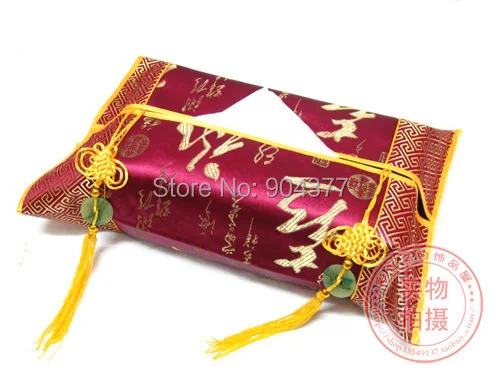 tassel retalhos nó chinês caixa de tecido capa bolso guardanapo titular caso brocado de seda mesa jantar saco de armazenamento de papel