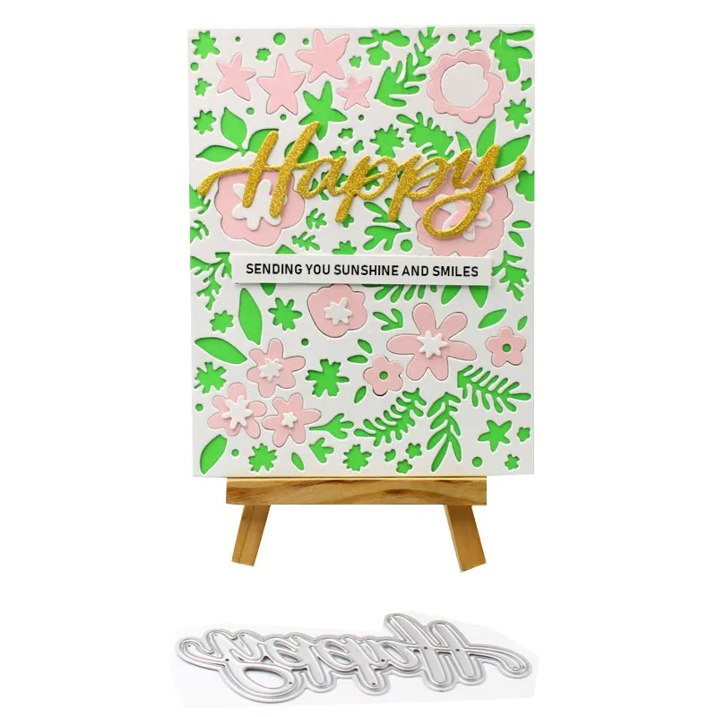 

KLJUYP Happy Metal Cutting Dies Stencils for DIY Scrapbooking/photo album Decorative Embossing DIY Paper Cards