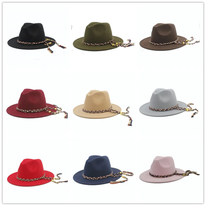 Zesoma Winter Vintage Woolen Fedora Hats Women Warm Soft Bowler Hat