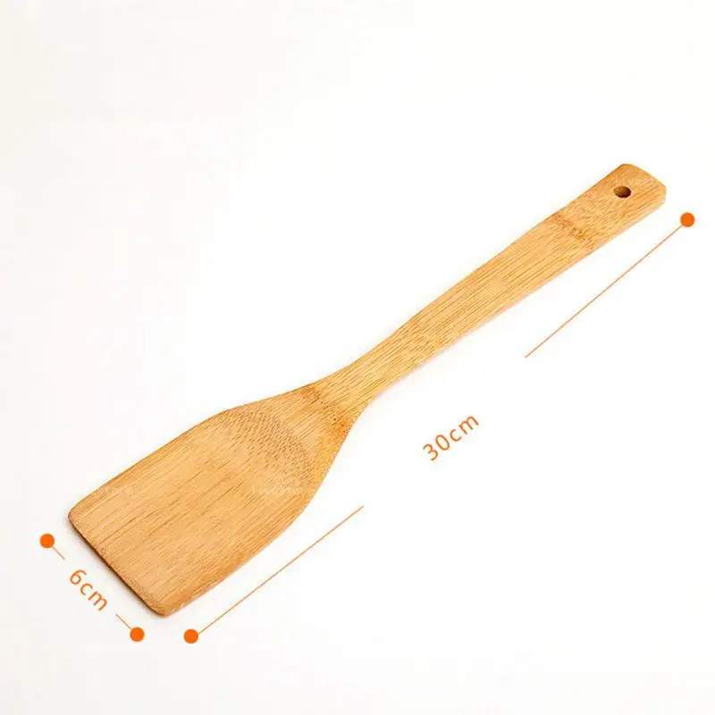 Натуральная здоровая бамбуковая деревянная кухонная шлицевая лопатка-ложка для перемешивания, держатель для кухонной утвари, обеденные кухонные лопатки для вока, принадлежности