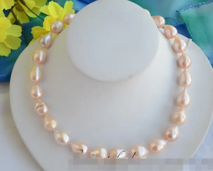 

FREE SHIPPING>>>@@ > 3819 pink drip teardrop freshwater cultured pearl necklace