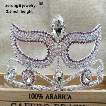 

zerongE jewelry 3.5inch height purple /red/black/green/royal blue color tiara lady party gift brilliant crystal hair crown tiara