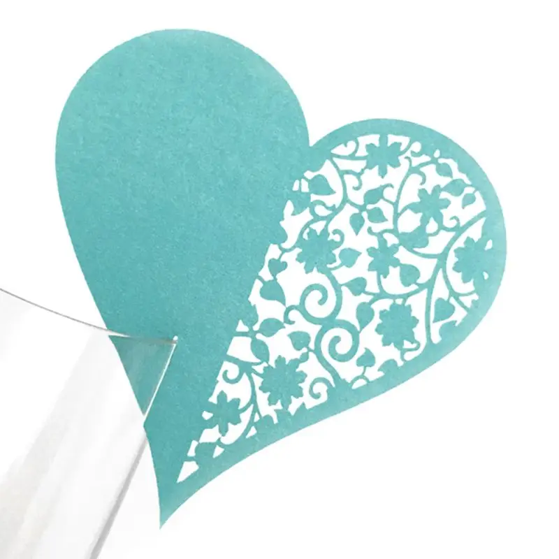 

10Pcs Hollow Flower Heart Shape Cup Paper Card Message Tags Wedding Souvenirs Favors Christmas Festive Party Supply