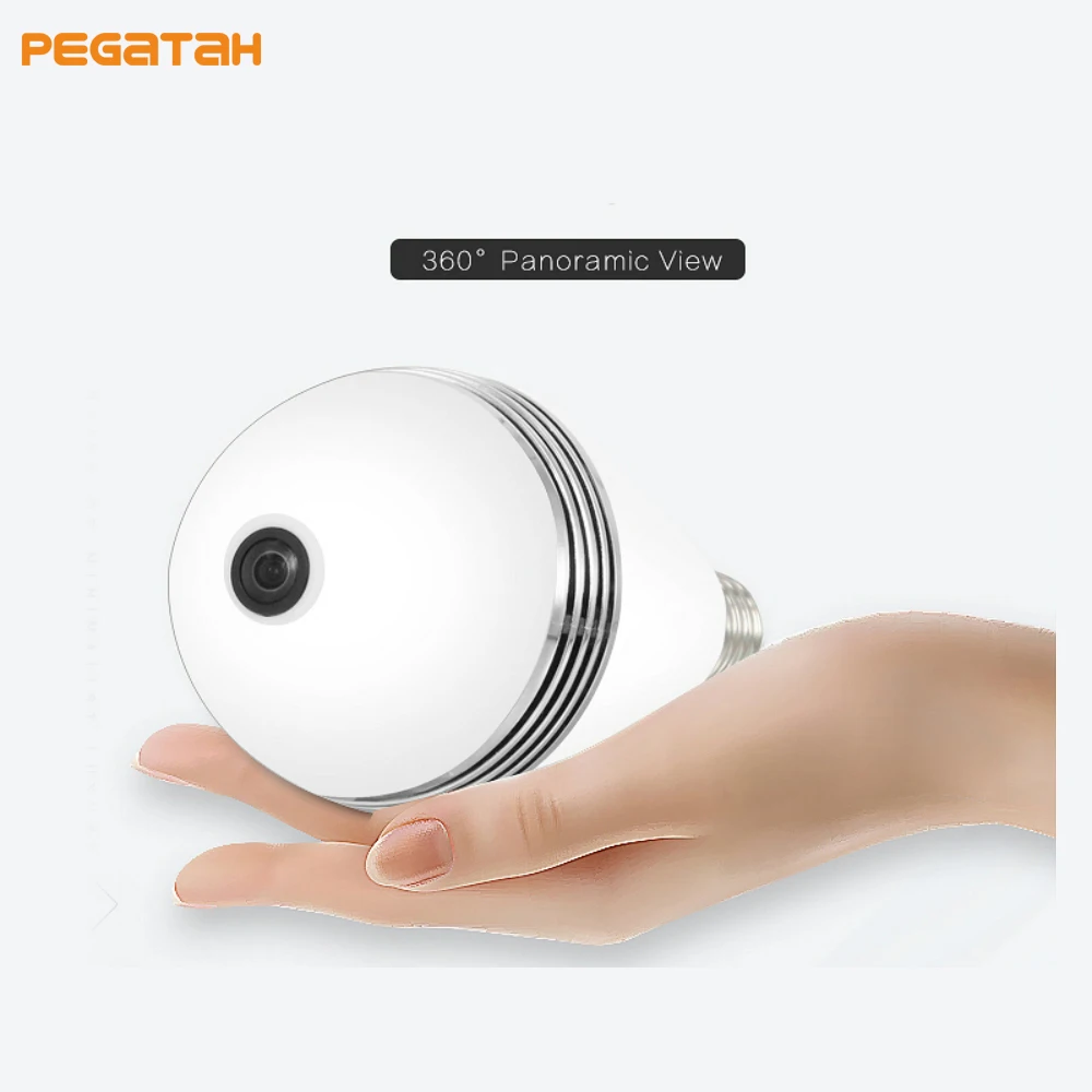 

New 1.3MP Mini Lamp WIFI Camera 960P 360 Degrees Panoramic FishEyes Lens HD Bulb Light Wireless IP Camera Support 128GB TF Card