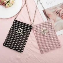 2019Women Chain Mini Crossbody Shoulder Bag Diamonds Small Messenger Phone Bag Women Handbags Purse evening clutch bags Purse cute cartoon women hamburger ice cream perfume mini bags small chain clutch crossbody girl shoulder messenger bag purse novelty