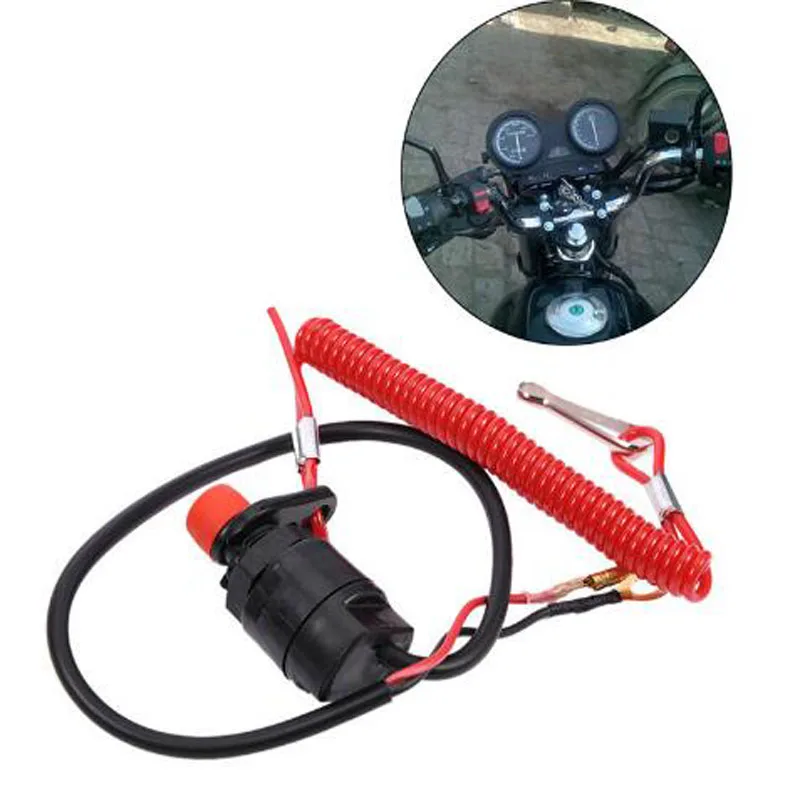 Universal Safety Tether Lanyard Push Button Boat Engine Motor Kill Stop Switch Motorcycle Switches Accessories | Автомобили и