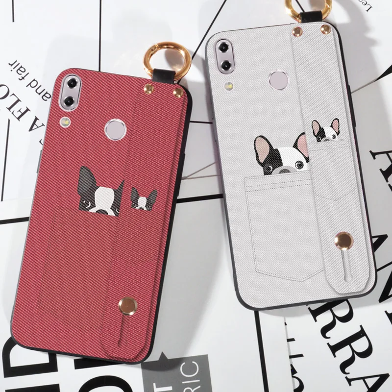 

Soft TPU Strap Phone Case For Asus Zenfone Max Pro M2 ZB631KL Cute Pocket Dog Back Cover For Asus 5 5Z ZE620KL ZS620KL