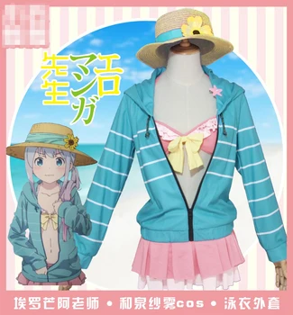 

Eromanga_Sensei Izumi Sagiri Swimwear Uniforms Cosplay Costume Free Shipping + Hat