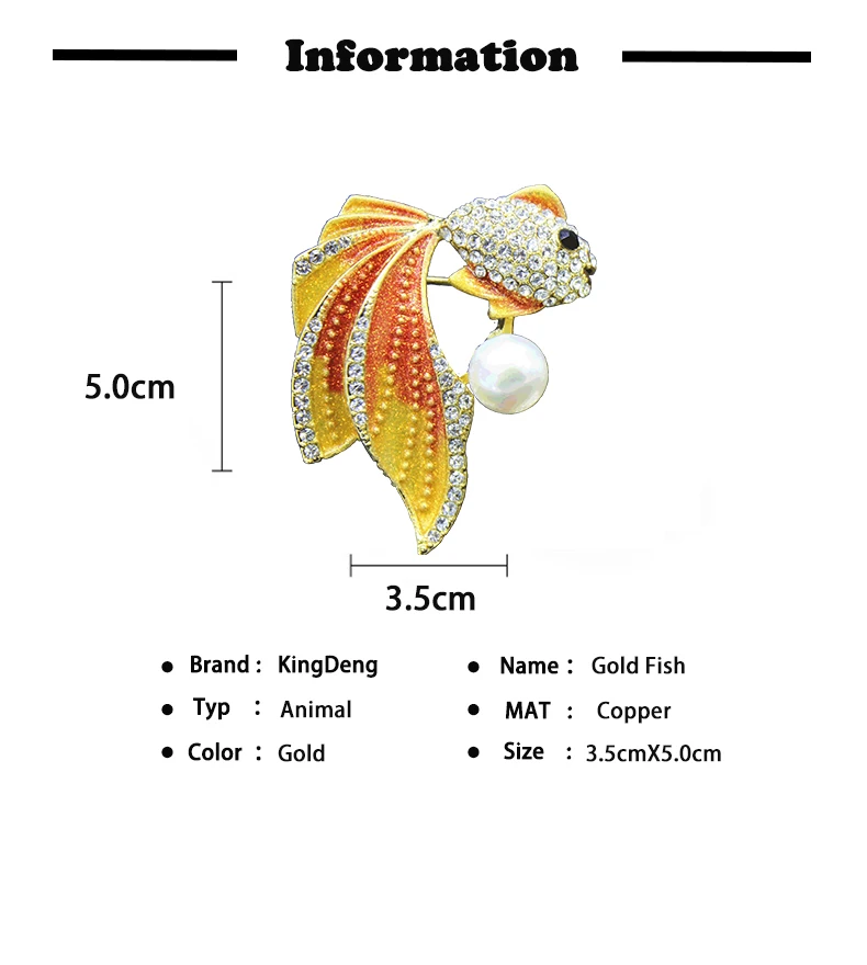 Золотые рыбки Броши для женщин Симпатичные рыбы Четыре цвета Перламутровые аксессуары для животных Подарок для штырей для штыря для штырей для дам Леди бесплатной доставкой значок металлический жемчуг натуральный