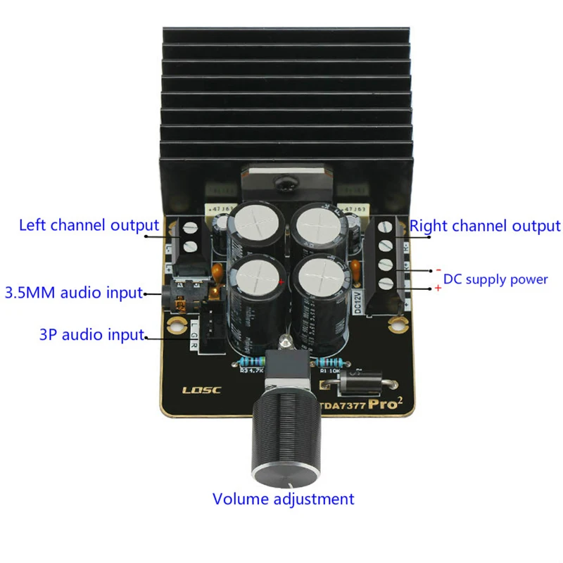 AIYIMA DC12V TDA7377 усилитель мощности аудио Плата 35Wx2 класс AB стерео 2,0 канальный автомобильный аудио усилители DIY для 4-8Ohm динамик