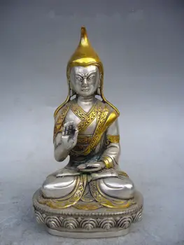

13 cm * / Exquisite China collection decoration Tibetan silver Buddha statue