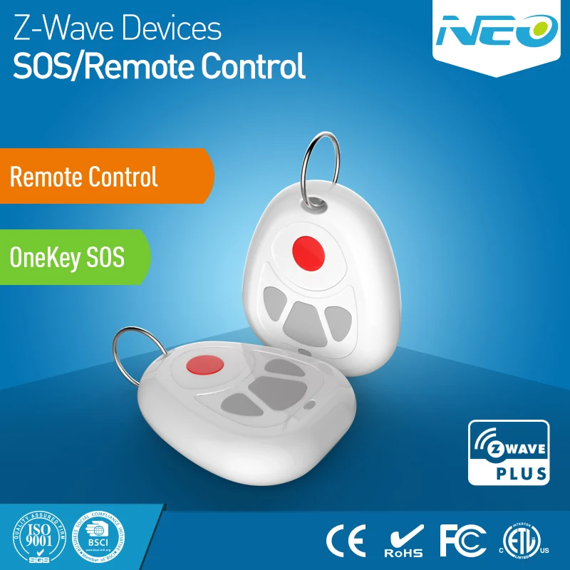 NEO COOLCAM Z-wave Plus Smart Home One Key SOS Alarm and Remote Control Sensor Z wave Smart Linkage Home Automation Sensor