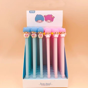 

4 Pcs/set Cartoon Twin Star Angel Baby Boys Girls Gel Pens Signature Pen Escolar Papelaria School Office Supply Stationery Gift