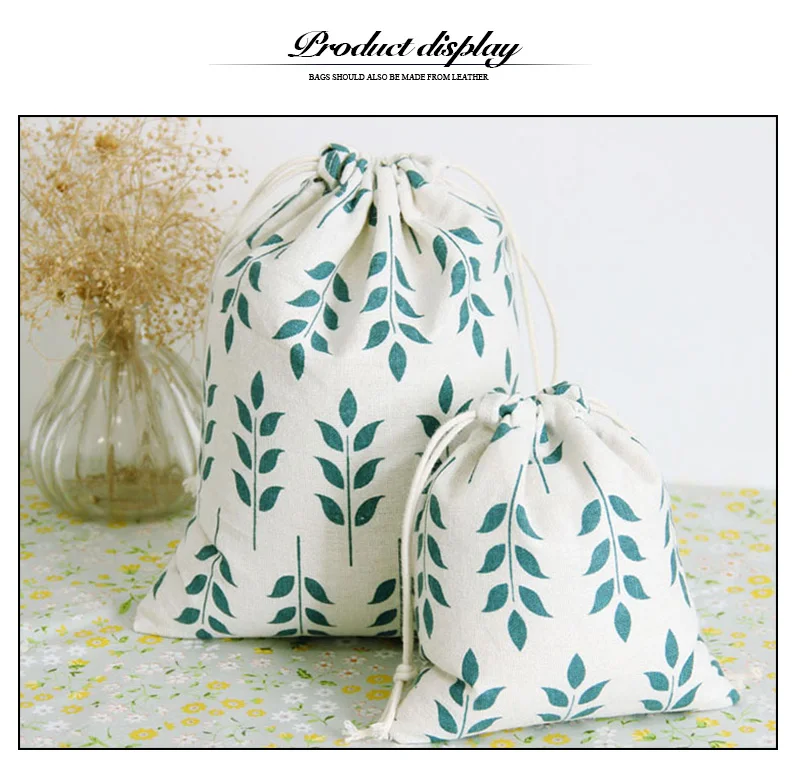 Модная сумка для свежести тканей из хлопка и льна, сумка для хранения с цветочным принтом, сумка-Органайзер для нижнего белья, сумка для хранения игрушек