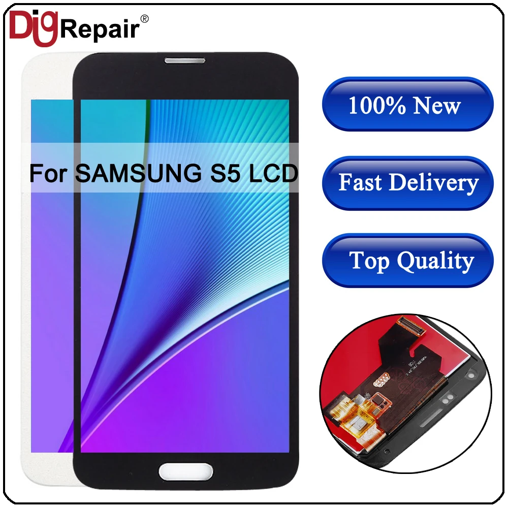 

G900f LCD For SAMSUNG GALAXY S5 LCD G900A G900F G900P G900T G900V i9600 Display Touch Screen Digitizer For Galaxy S5 display New