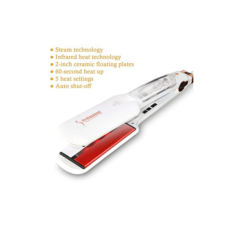 Hot sale 2019 new model infrared hair steamer flat iron hair straightener