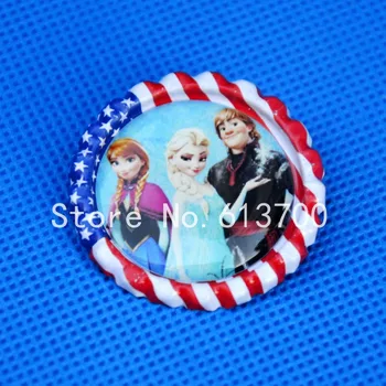 

Free Shipping 150Pcs Queen Anna Elsa Bottle Caps polka usa flag Flattened bottle caps for DIY Pendant Necklace