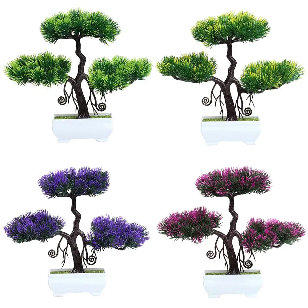 

Artificial Plants Simulated The Pine Greeting Guests Bonsai Home Desktop Decor Artificial plants Craft Green Plant YH-461287