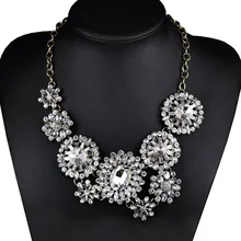 2016 Nova Moda Boho Jóias de Cristal Sun Flower Colar Apelativo Gargantilha Cadeia Collar Colares & Pingentes Vintage Para Presente