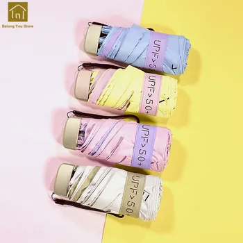 

Mini Uv Umbrella Protection Sun Rain Women Folding Umbrella Parasol Garden Sun Shade Parapluie Umberlla Small Folding LKW221