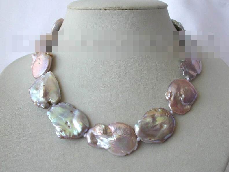 

0824 baroque lavender freshwater cultured pearl necklace