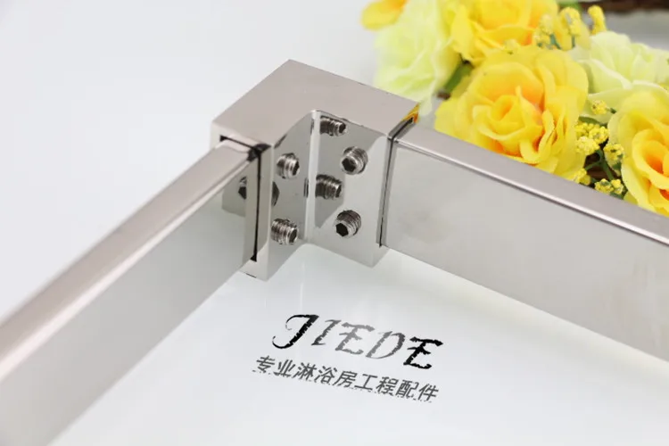 Shower room accessories glass rod 304 square tube connection head angle 90 degree elbow rod head 10*30 Shower room accessories glass rod 304 square tube connection head angle 90 degree elbow rod head 10*30