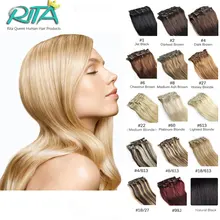 7A 100% Straight Clip In Human Hair Extensions Full Head Coarse Human Hair Clip In Extensions Brazilian Virgin Straight Clip Ins