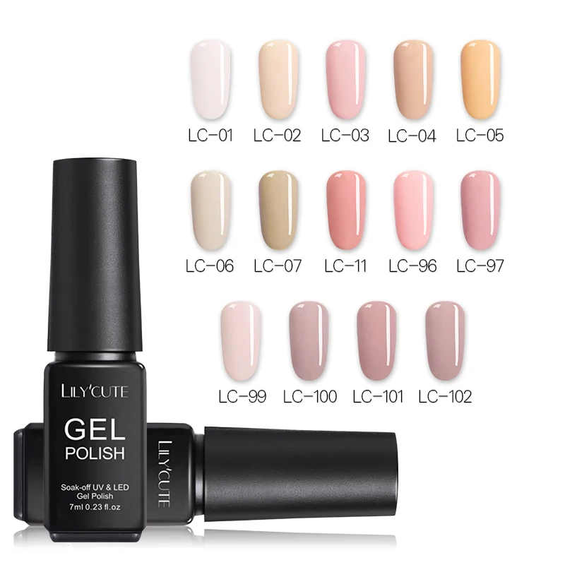 LILYCUTE 7 ، l سلسلة شاحب البنفسجي هلام مسمار البولندية طويلة الأمد نقع معطلة الأشعة فوق البنفسجية LED جيل للأظافر ورنيش مانيكير مسمار الفن هلام