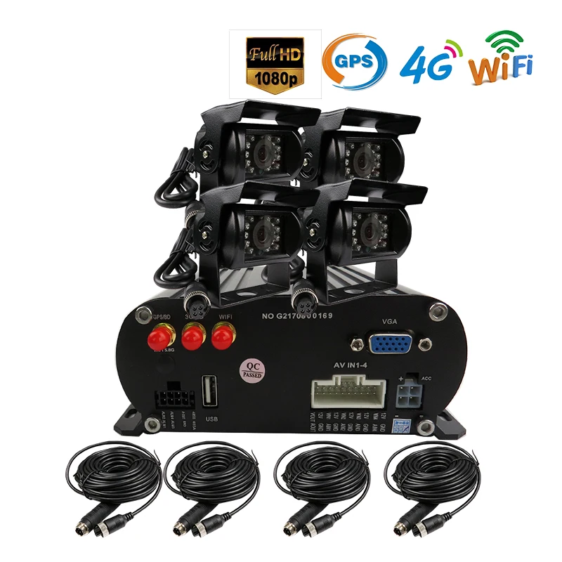 Free Shipping 4 Channel WIFI GPS 4G 1080P AHD 2TB HDD SD font b Car b