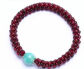 

free shipping hand made Natural Garnet stone crystal bracelet