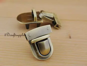 

purse lock wallet Thumb latch tongue clasp anti bronze 1 1/4 inch X 1 1/2inch N3