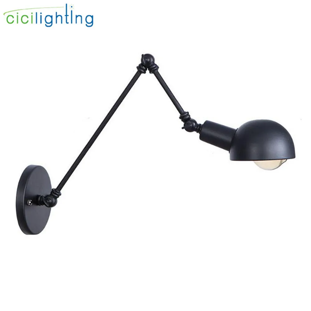 Ретро стиль L20/L30/L40cm черный двойной длинная рука качели робот Бра фонари Винтаж