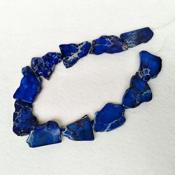 

3 Strands royal blue Sea Sediment Imperial Pendant,Slab Nugget Drilled Loose Beads Findings Jewelry necklace making SZ05