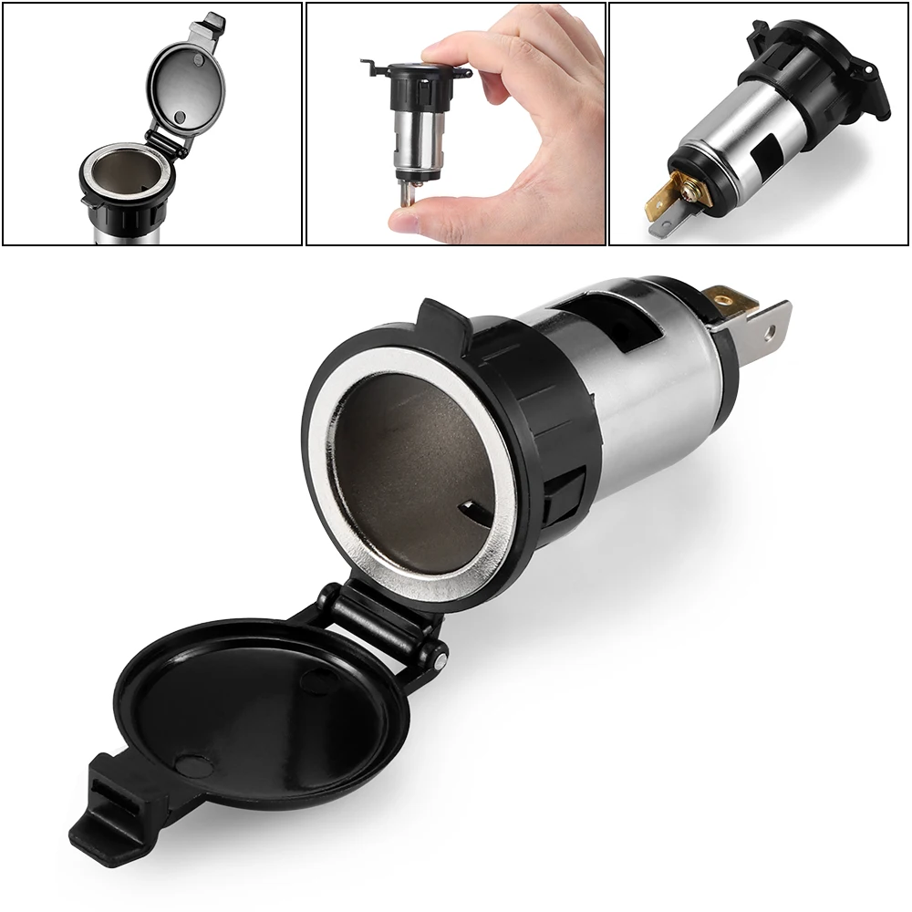 

TiOODRE Female Cigarette Lighter Adapter Power Plug Waterproof Plastic Motorcycle Car Truck 12-24V Power Socket GPS Socket