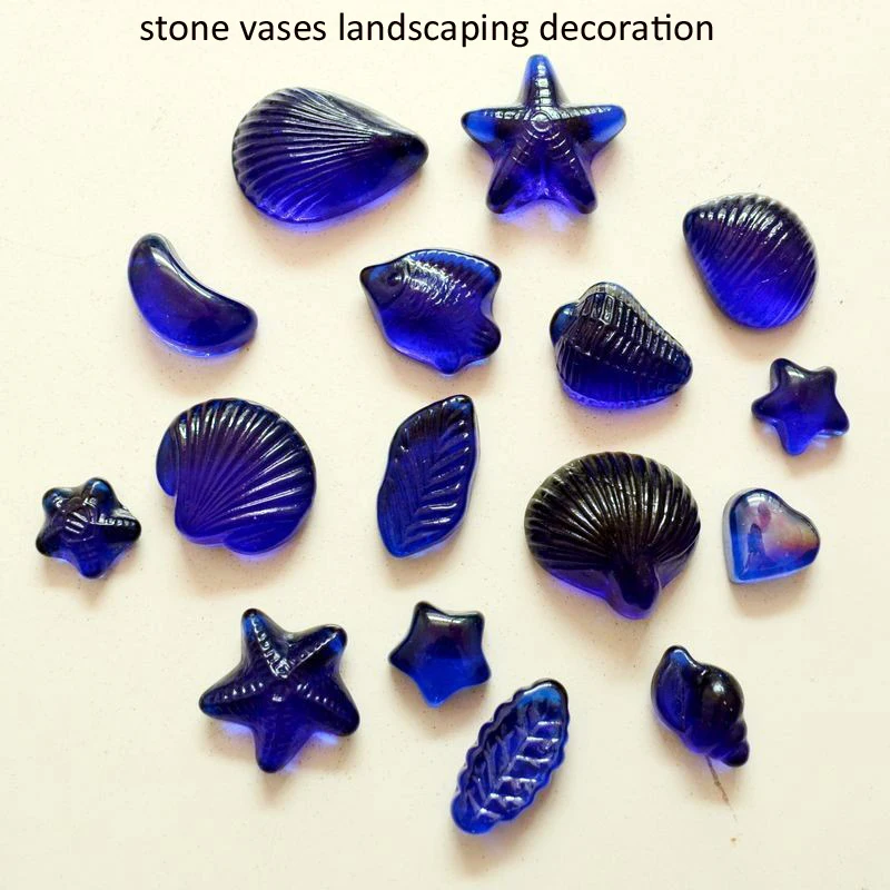 Free Shipping Dark blue glass beads fish tank aquarium stone vases