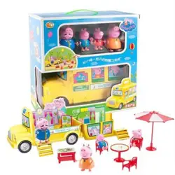 Peppa Pig Джордж папа мама семья фигурку модель Пикник автомобиль игрушечные лошадки для детей