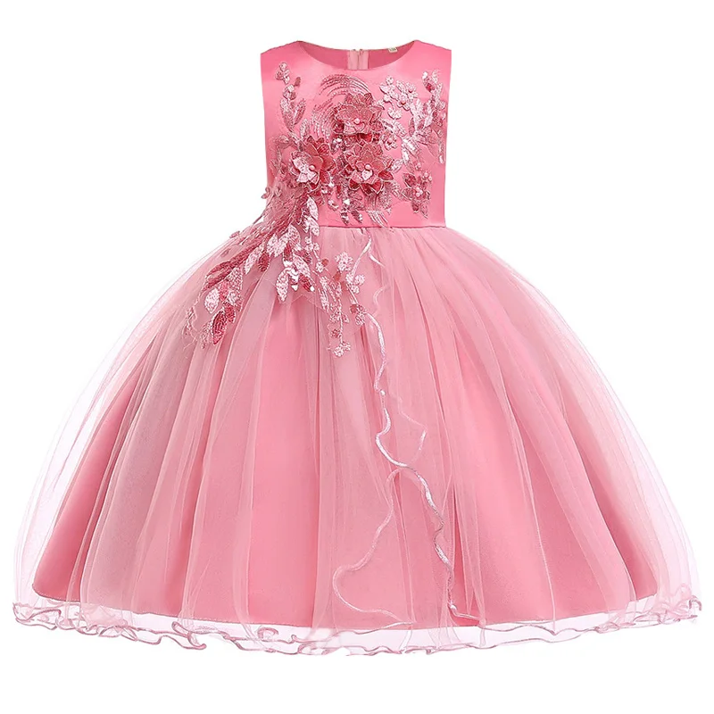 

Princess Girl Party Dresses Flower Petals Bow Wedding Dress for Christmas Kids Birthday Clothes 2-12 Years
