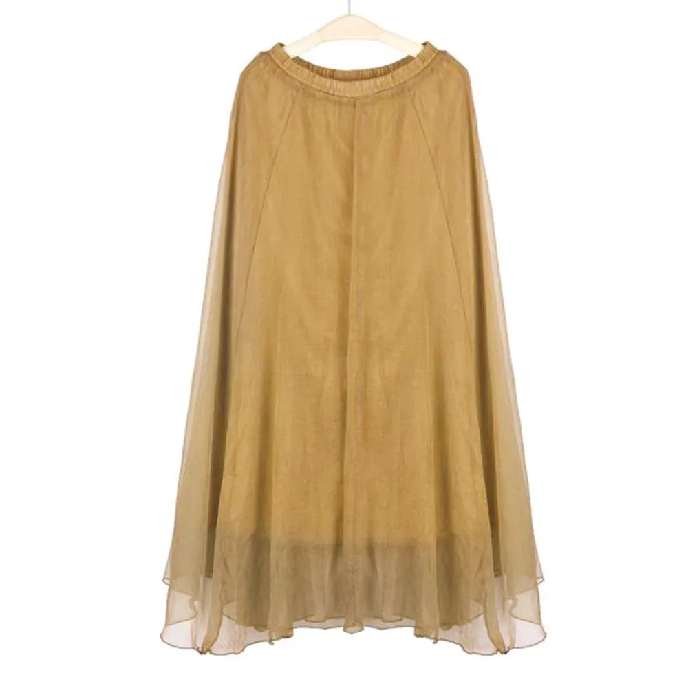 CHAMSGEND2019 женская шифоновая пляжная юбка, одноцветная пляжная юбка для отдыха на море, модная повседневная элегантная женская темпераментная юбка