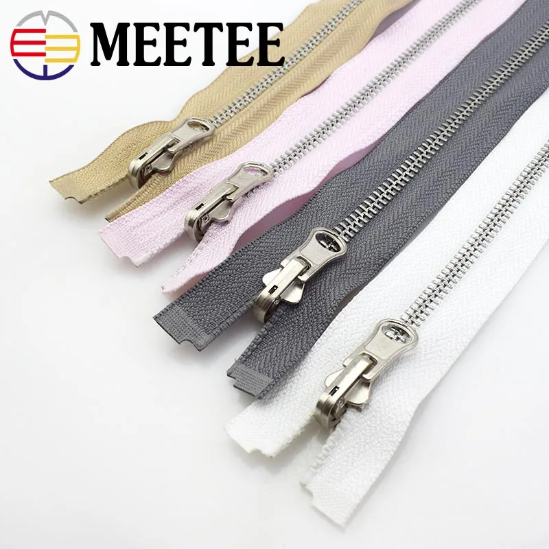 

2Pcs Open-end Metal Zippers Fermeture Zip A Coudre Reversible Zippers For Sewing Coat Down Clothing Zipper Repair Accessories