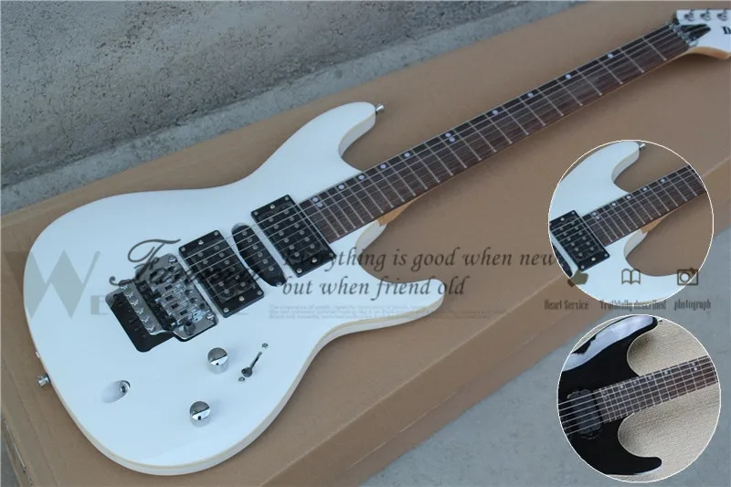 

Factory Custom Black\White Electric Guitar with Ultra-thin Body, Floyd Rose,HSH Pickups,offering customized services