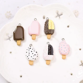 

28*16mmmm 20pcs resin icecream necklace charms very cute keychain pendant necklace pendant for jewerly decoration