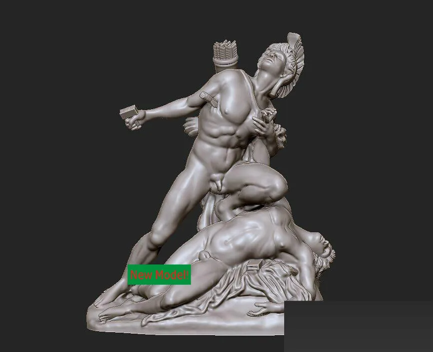 

3D model stl format, 3D solid model rotation sculpture for cnc machine Euryalus & Nisus